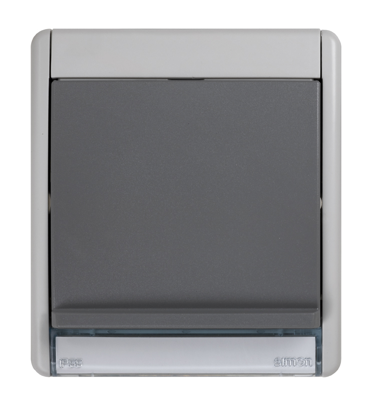 Schuko socket base composable IP55 16AX with quick terminal connection system gray Simon