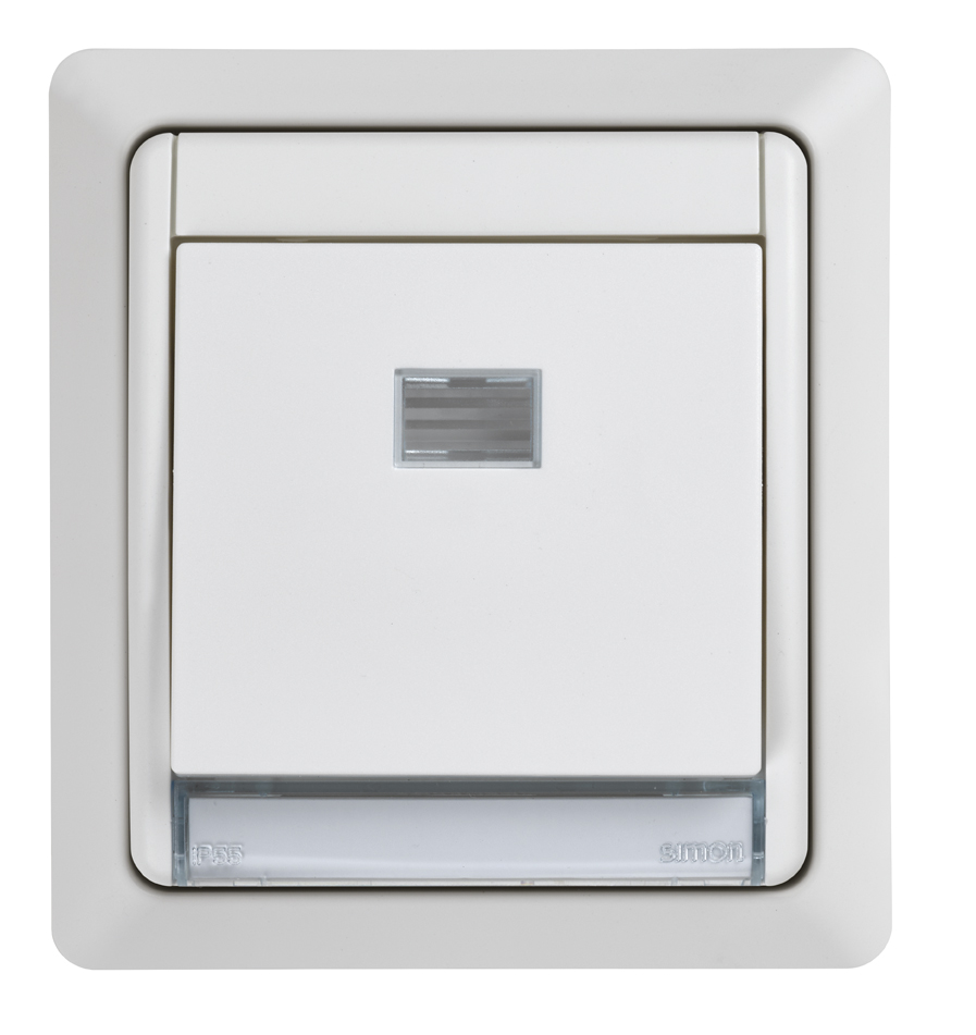 Poussoir monobloc IP55 10 AX 250V~ avec système de raccordement rapide blanc Simon Aqua
