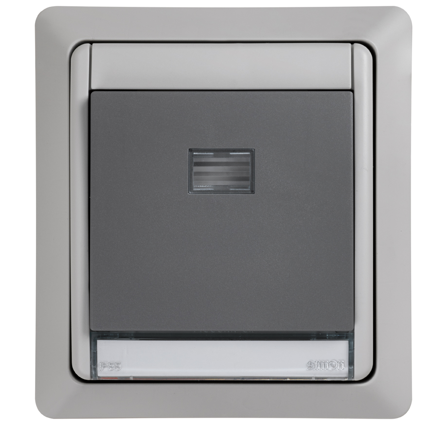 Commutateur monobloc IP55 10AX 250V~ gris Simon Aqua