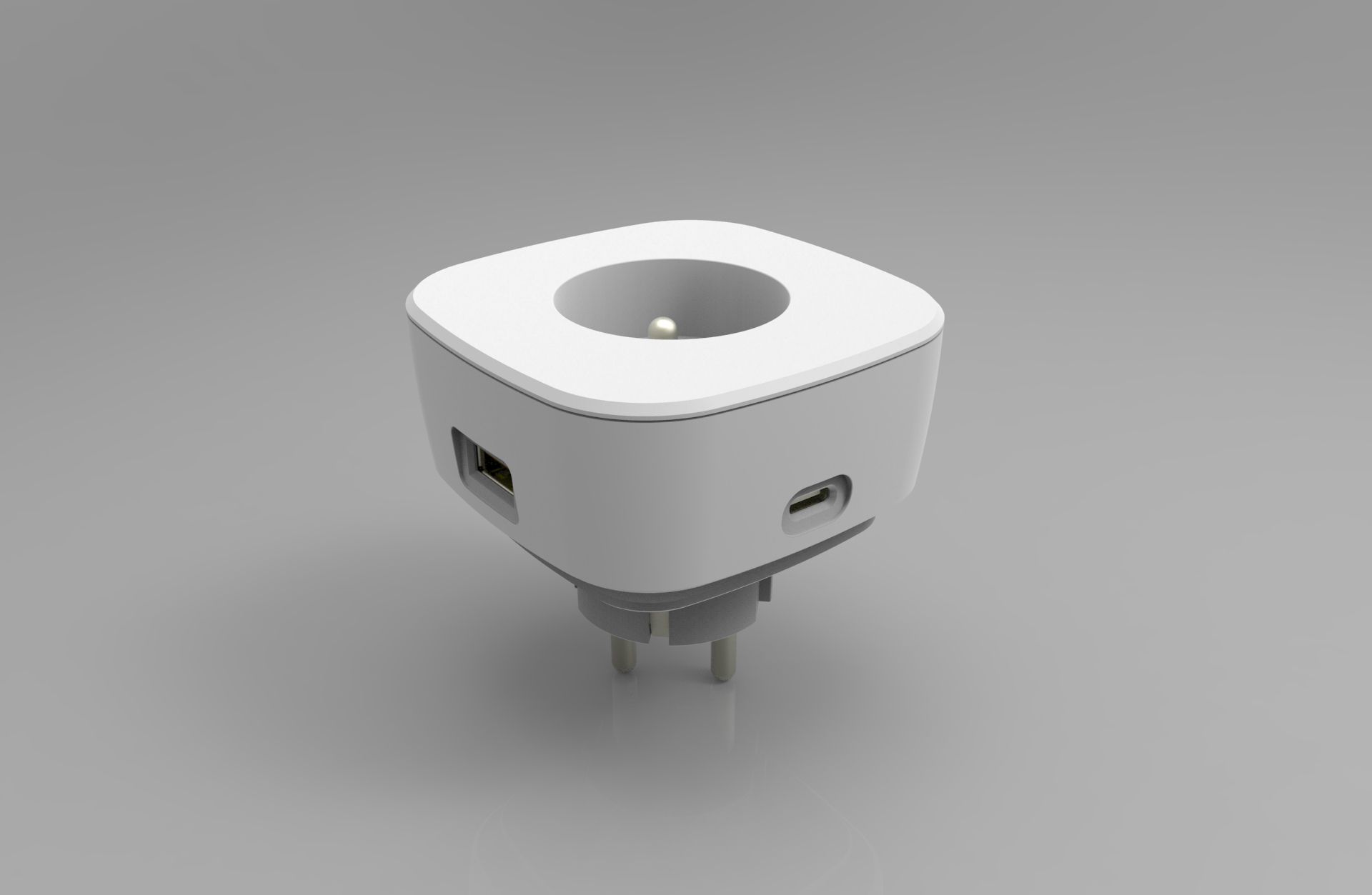 ADAPTER WHITE WITH SOCKET 16A, 2 USB TYPE A PORTS AND 1 USB TYPE C PORT 3.15A SMART SIMON