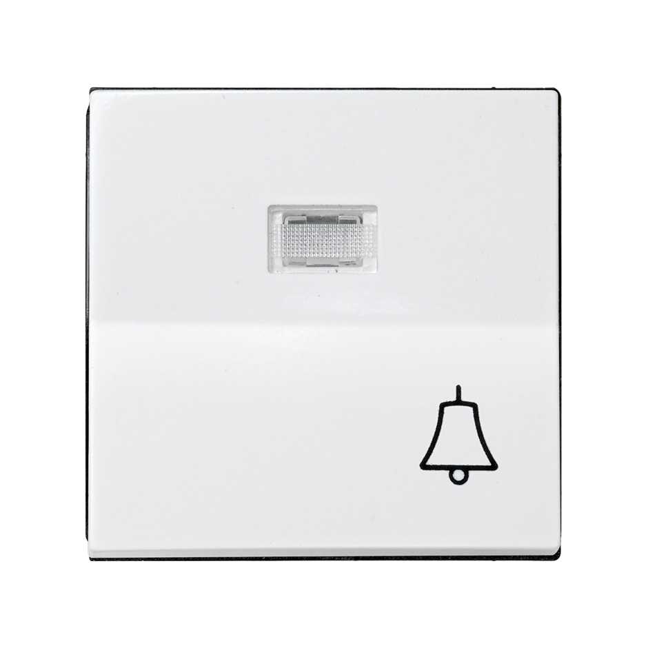 Single rocker with viewer and bell symbol white Simon 28