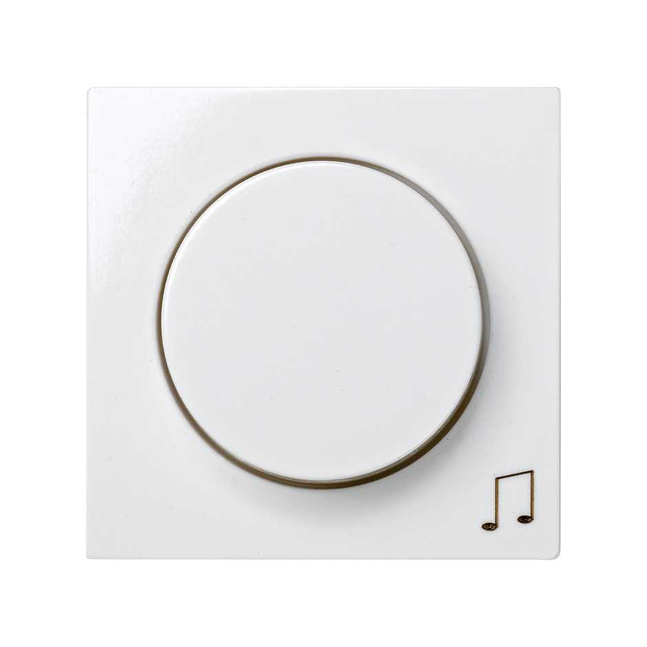 Placa para los reguladores de música ambiental con grabado nota musical blanco Simon 28