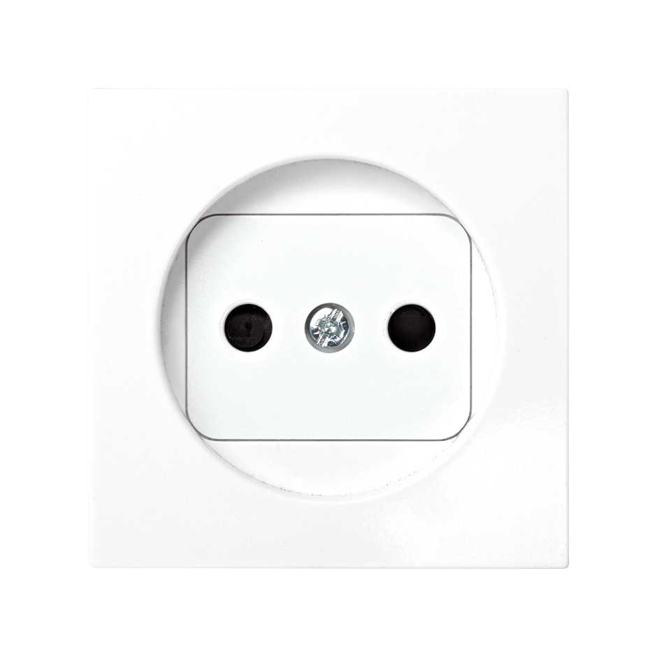 Cover with safety device for two-pole socket outlet white Simon 28