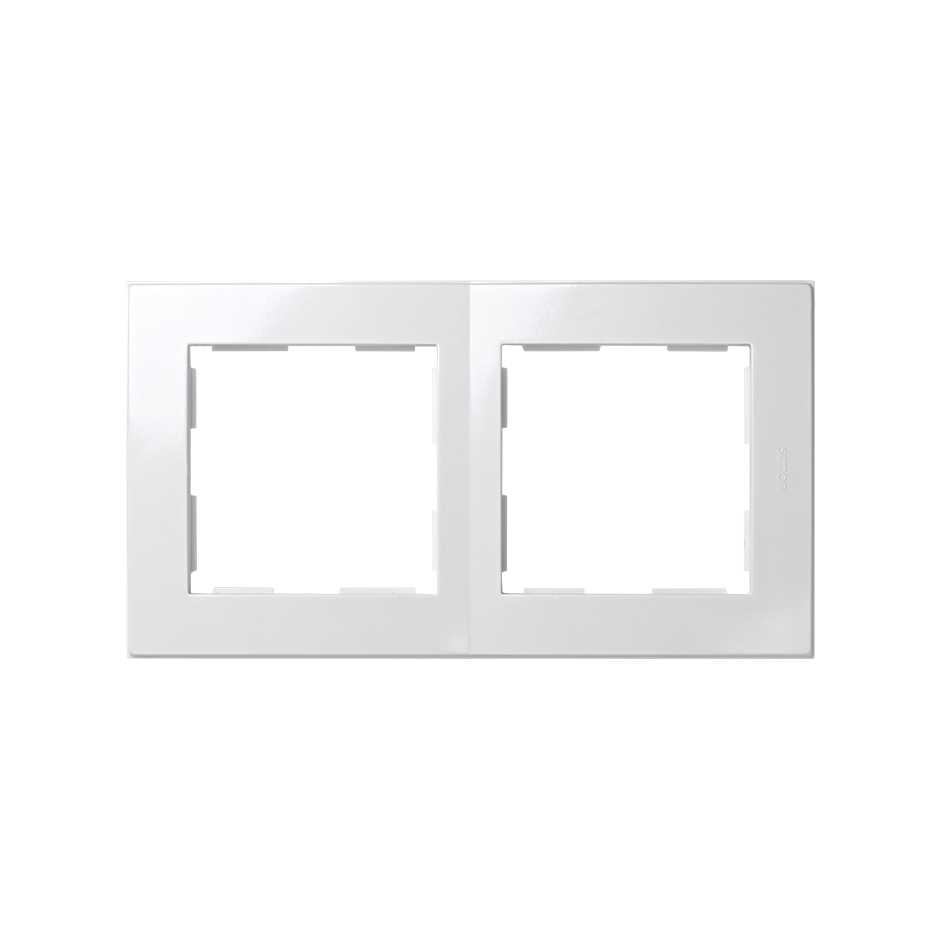 Frame for 2 elements white Simon 28