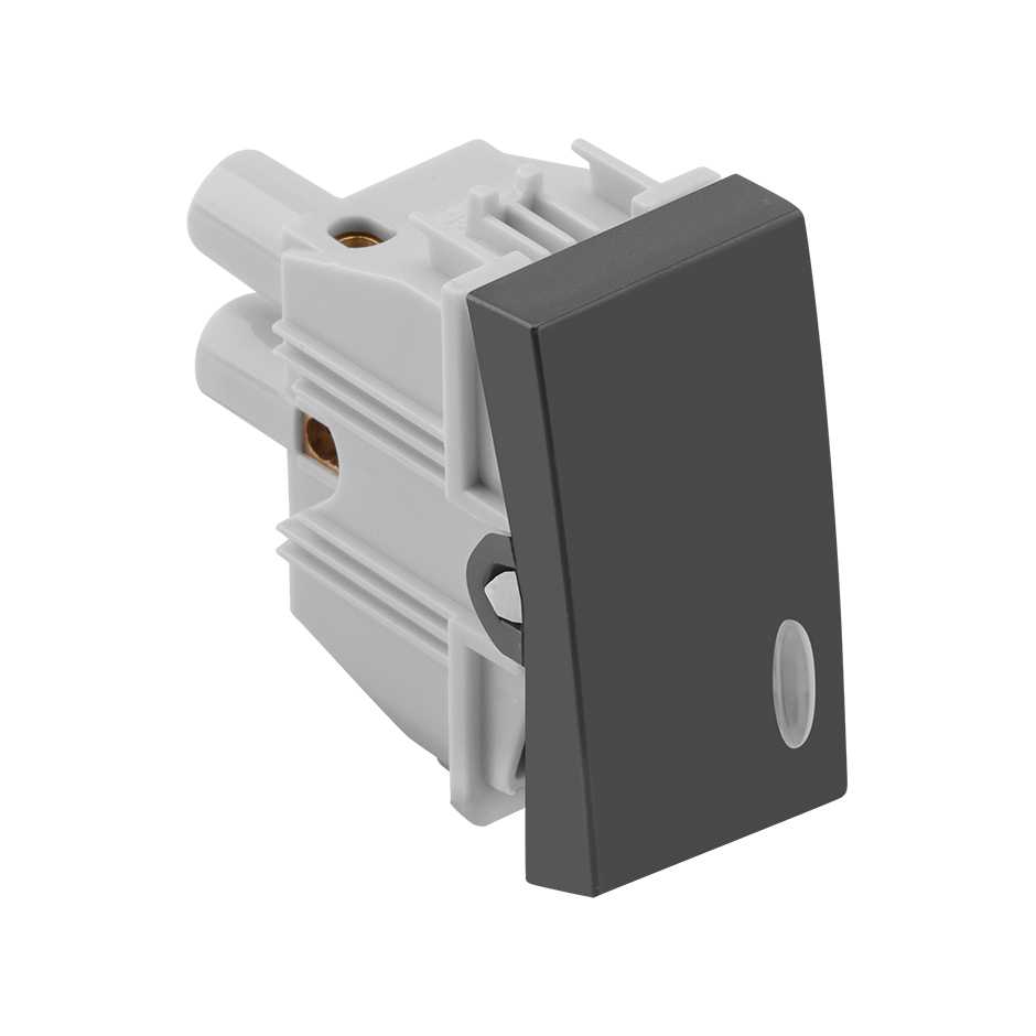 Interruptor simples com base luminosa sem led 10 A 250V~ grafite Simon 35