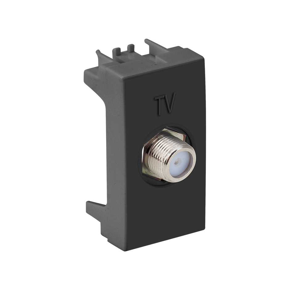 Socket TV coaxial connector graphite Simon 35