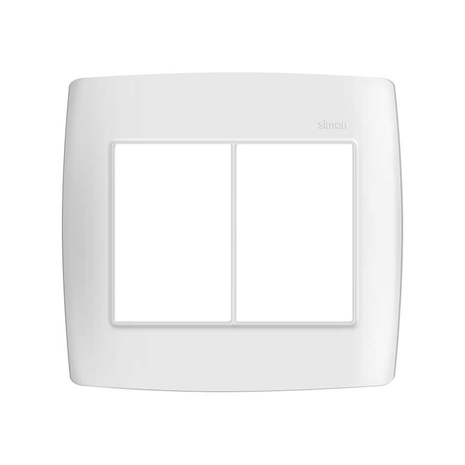 Placa de 6 postos com suporte 4x4 branco Simon 30