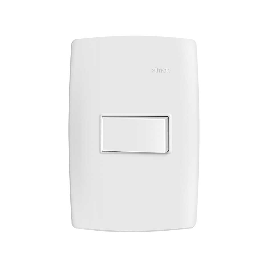 Conjunto de 1 interruptor paralelo 1 placa de 1 posto 4x2 com suporte 10 A 250 V~ branco Simon 30
