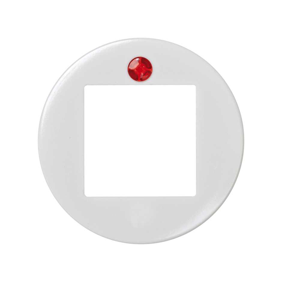 Additional central square opening and red viewer for frames with central circular opening white Simon 32
