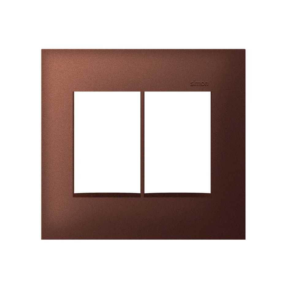 Placa de 6 postos 4x4 aço corten Simon 35