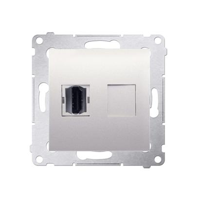 Prise HDMI connexion à vis avec griffes marfil Simon 54