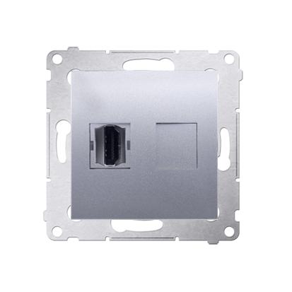 Prise HDMI connexion à vis avec griffes aluminium Simon 54