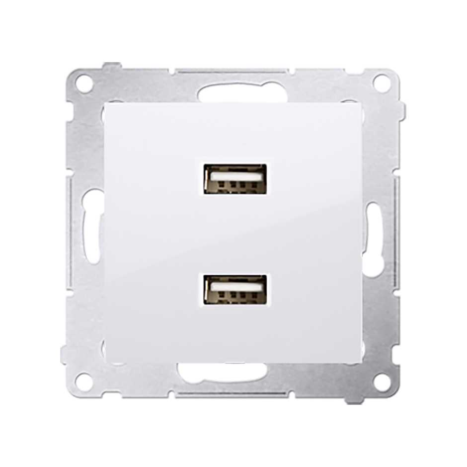 Double chargeur USB 2,1 A 5V DC 230 V Blanc Simon 54