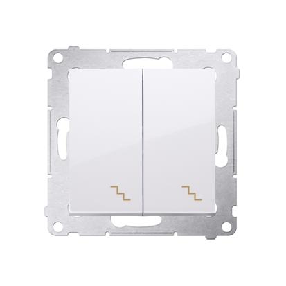 Double va et vient 10AX connexion à vis avec griffes blanc Simon 54