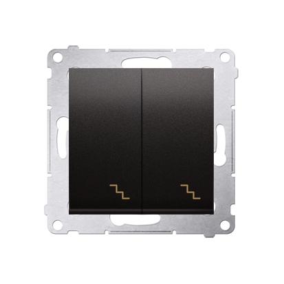 Double va et vient 10AX connexion à vis avec griffes graphite Simon 54