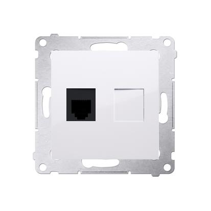 Prise télephone RJ12 connexion à vis avec griffes blanc Simon 54