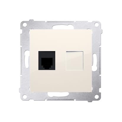 Prise télephone RJ12 connexion à vis avec griffes marfil Simon 54