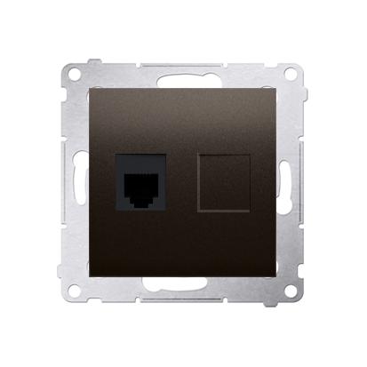 Prise télephone RJ12 connexion à vis avec griffes graphite Simon 54