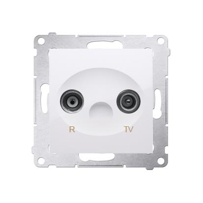 Prise RTV intermediaire 10dB connexion à vis avec griffes blanc Simon 54
