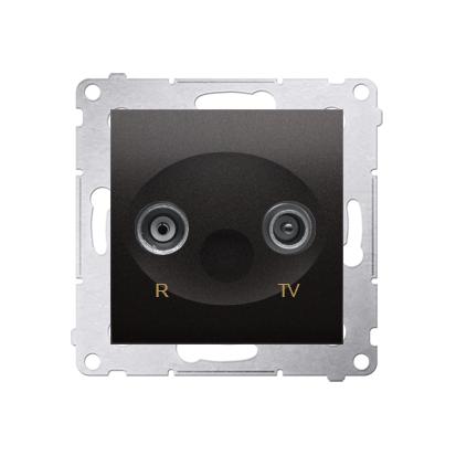 Socket RTV intermediate 10dB screw connection with claws graphite Simon 54