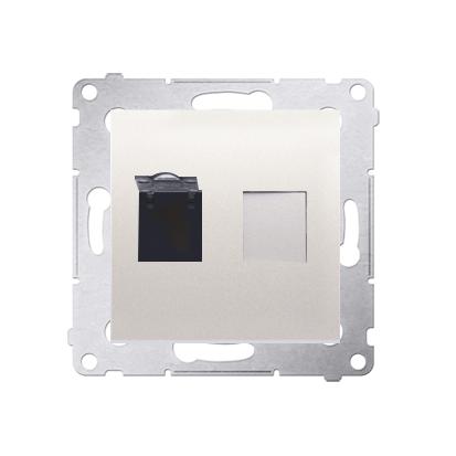 Prise RJ45 cat.6 -couvercle anti-poussière connexion à vis avec griffes marfil Simon 54