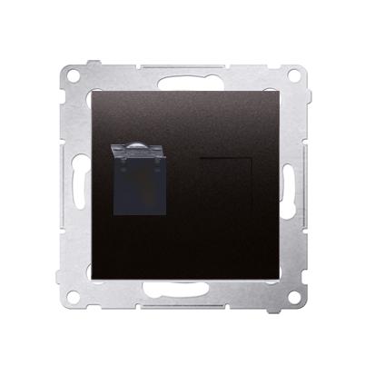 Prise RJ45 cat.6 -couvercle anti-poussière connexion à vis avec griffes graphite Simon 54