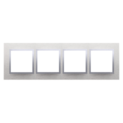 Cadre 4 éléments métal classic inox Simon 54 Nature