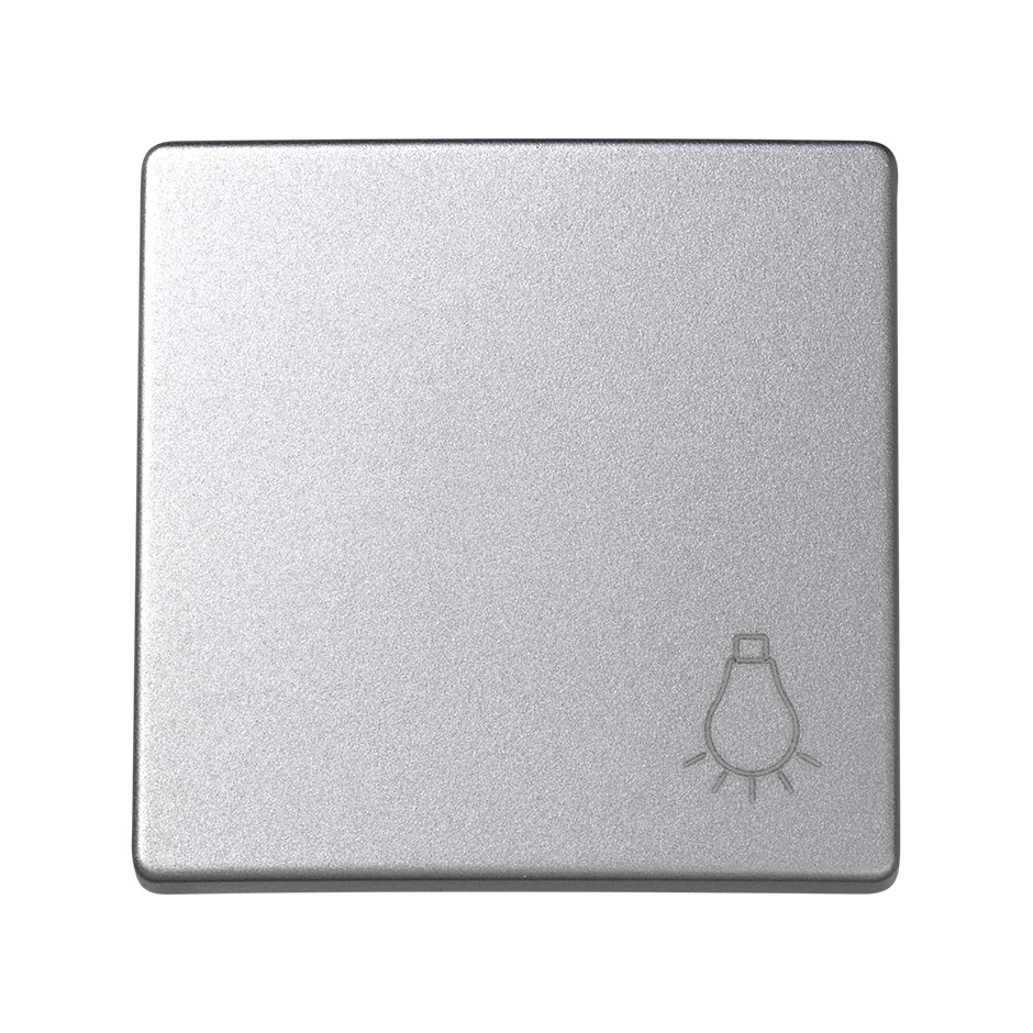 Single rocker with light symbol for push button aluminium Simon 73 Loft