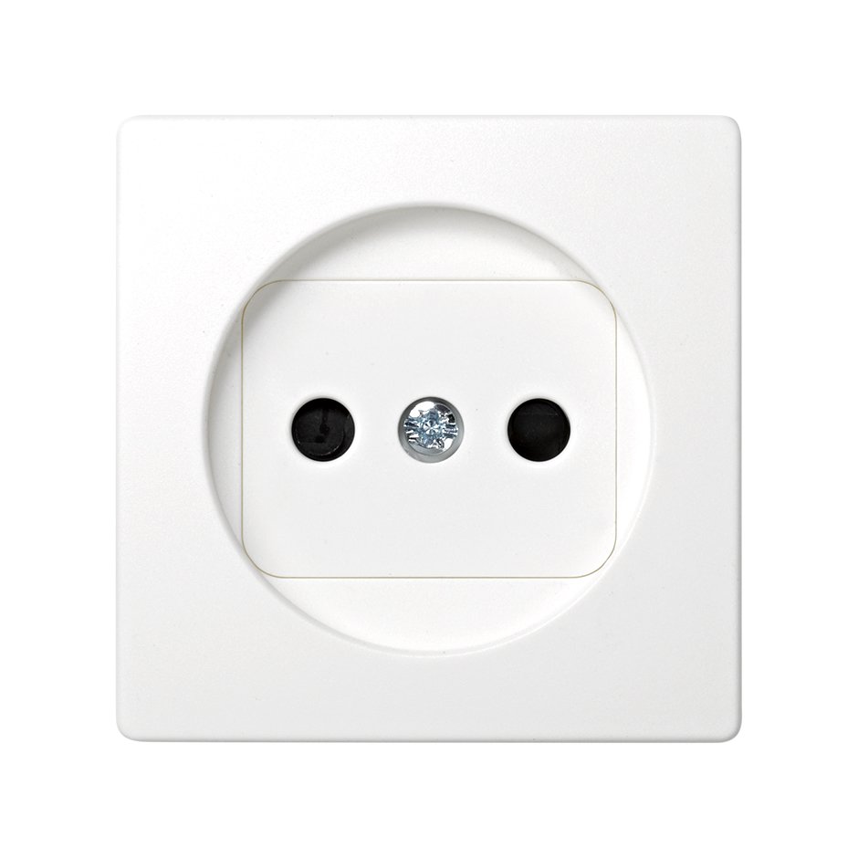 Cover with safety device for two-pole socket outlet white Simon 73 Loft