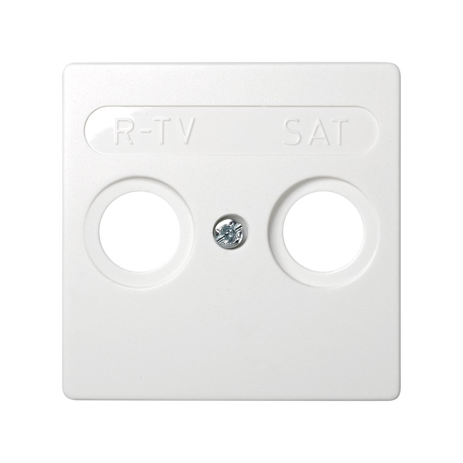 Накладка для розетки R-TV+SAT с пиктограммой "R-TV SAT" белого цвета Simon 73 Loft