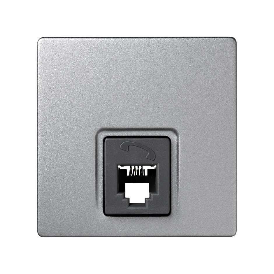 Telephone socket with 4 pins RJ11 aluminium Simon 73 Loft | SIMON
