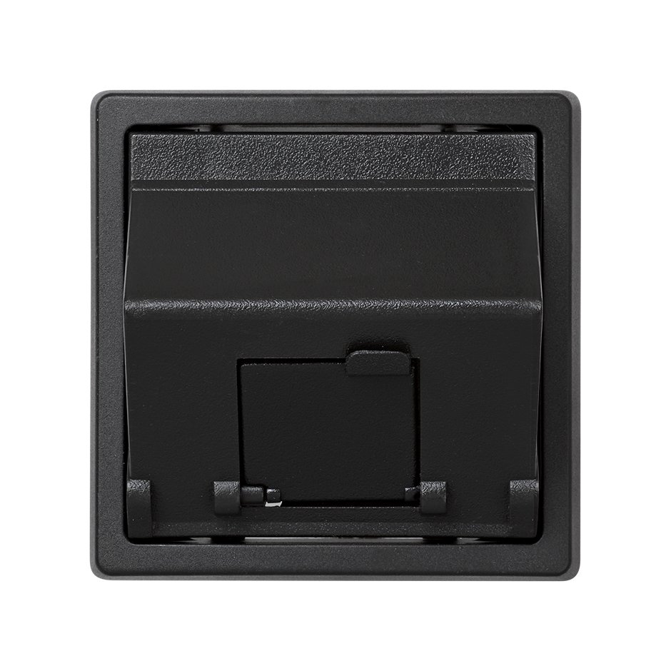 Plaque de voix et de données inclinée avec protection en caoutchouc pour 1 connecteur RJ45 AVAYA® graphite Simon 73 Loft