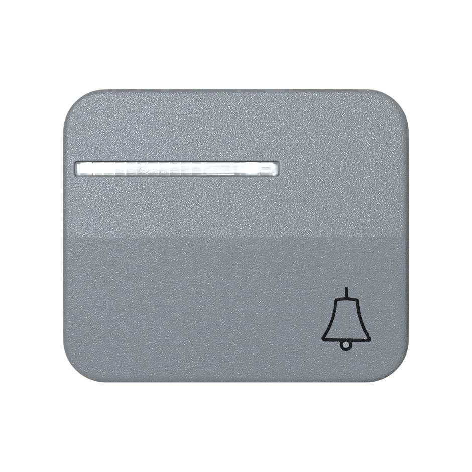Tecla individual com visor e gravação campainha para botão de pressão cinza Simon 75