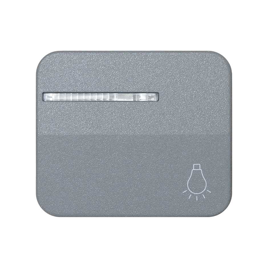 Single rocker with viewer and light symbol for push button grey Simon 75