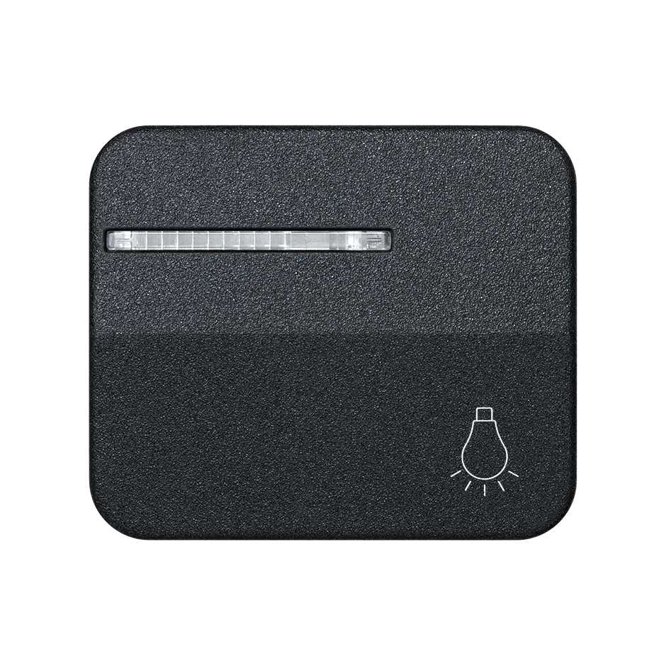 Single rocker with viewer and light symbol for push button graphite Simon 75