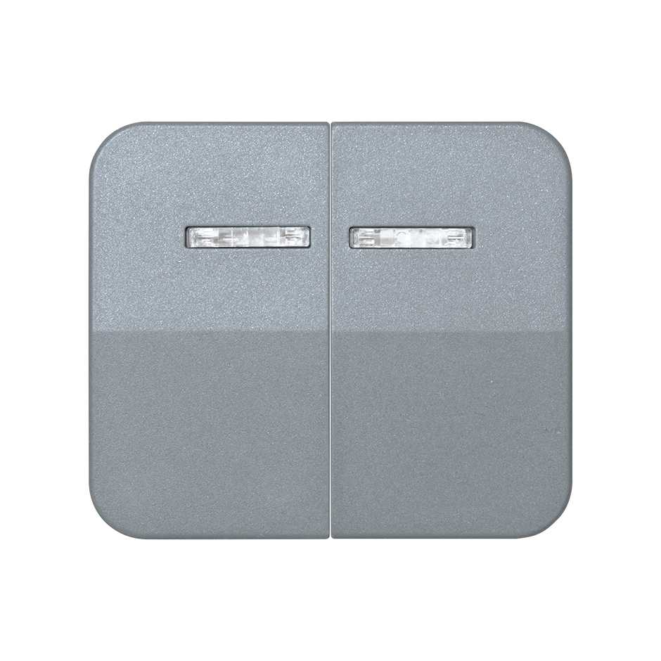 Double rocker with viewer for switches grey Simon 75