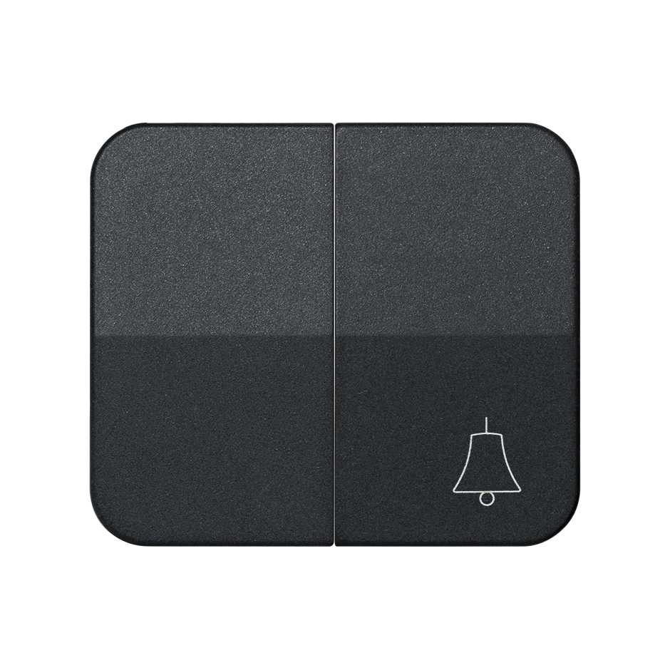 Double rocker with bell symbol for set 1 2-way switch and 1 bell push button graphite Simon 75