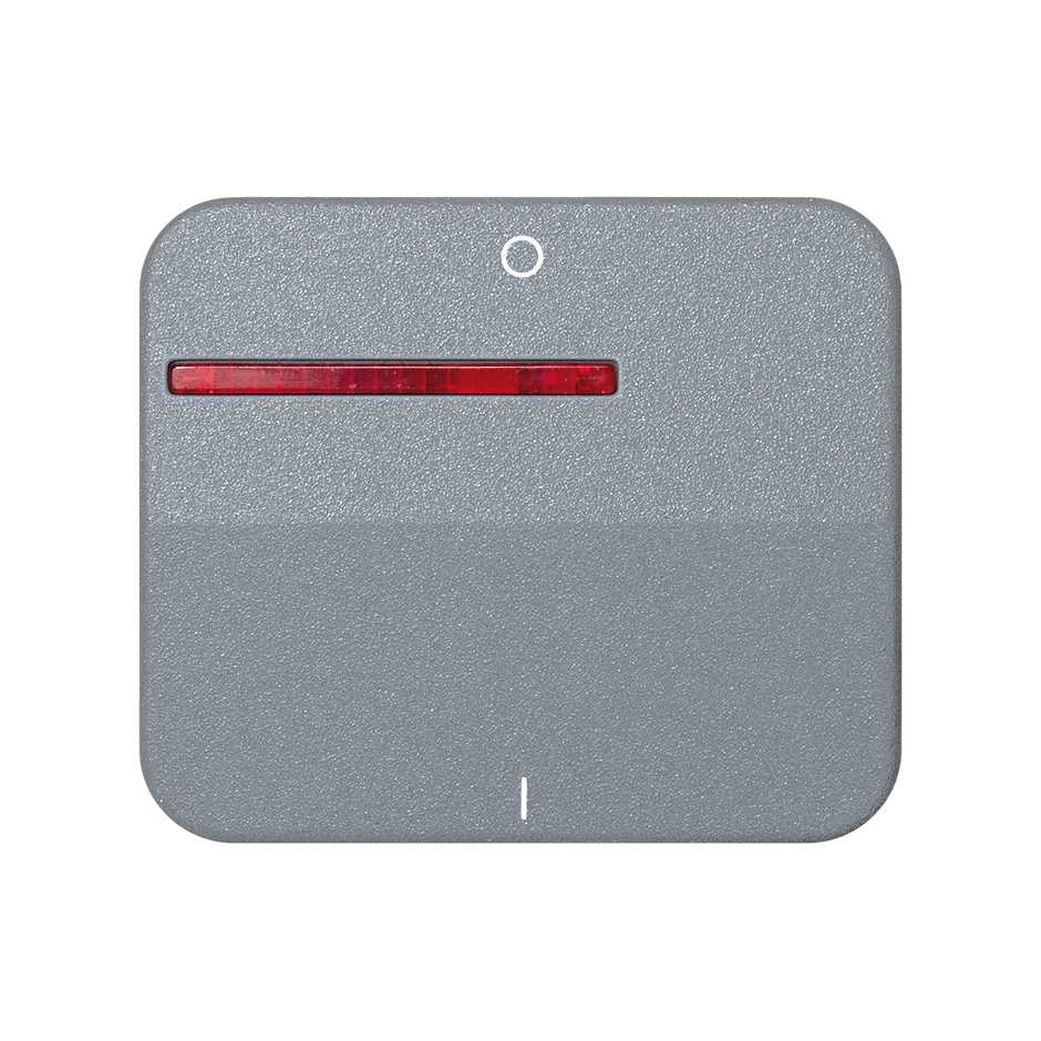 Single rocker for two-pole switch with pilot light and I/O symbol grey Simon 75