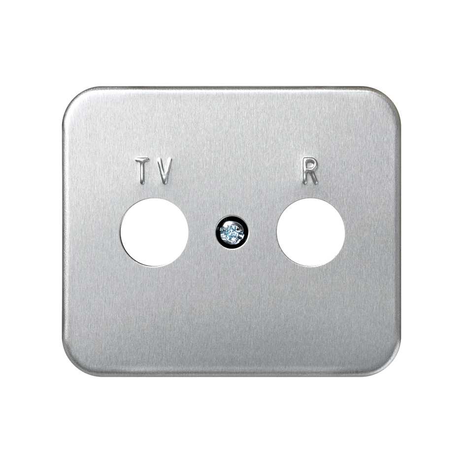 Plate for R/TV inductive sockets aluminium Simon 75