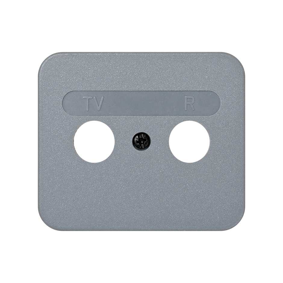 Placa para tomadas indutivas de R-TV cinza Simon 75