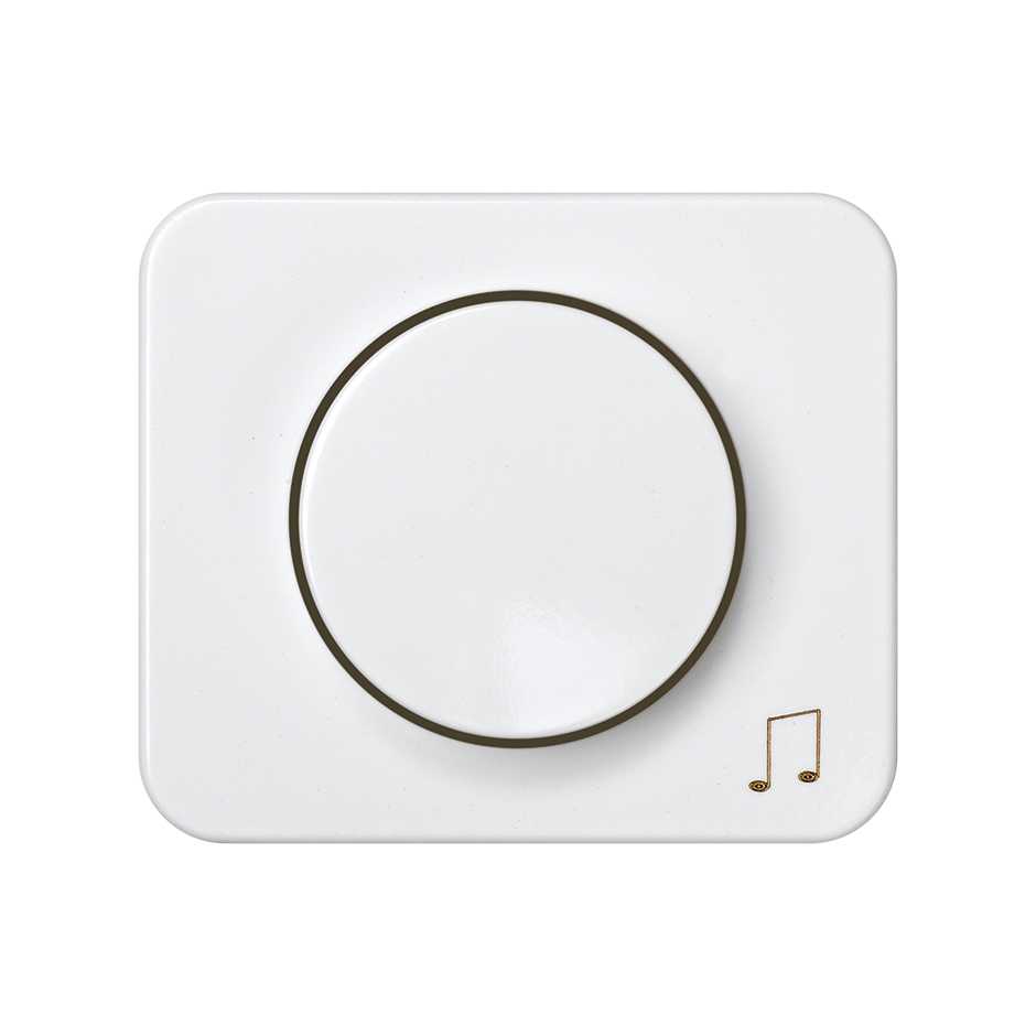Placa para os reguladores de música ambiente com gravação nota musical branco Simon 75