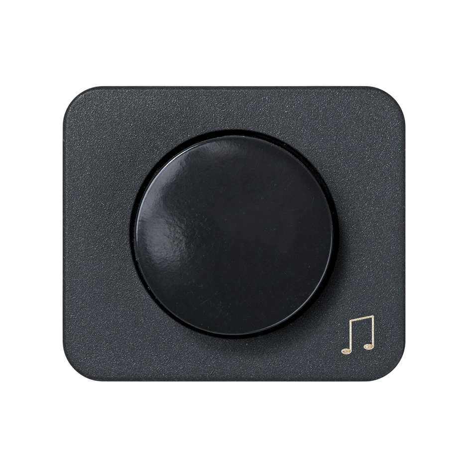 Placa para os reguladores de música ambiente com gravação nota musical grafite Simon 75