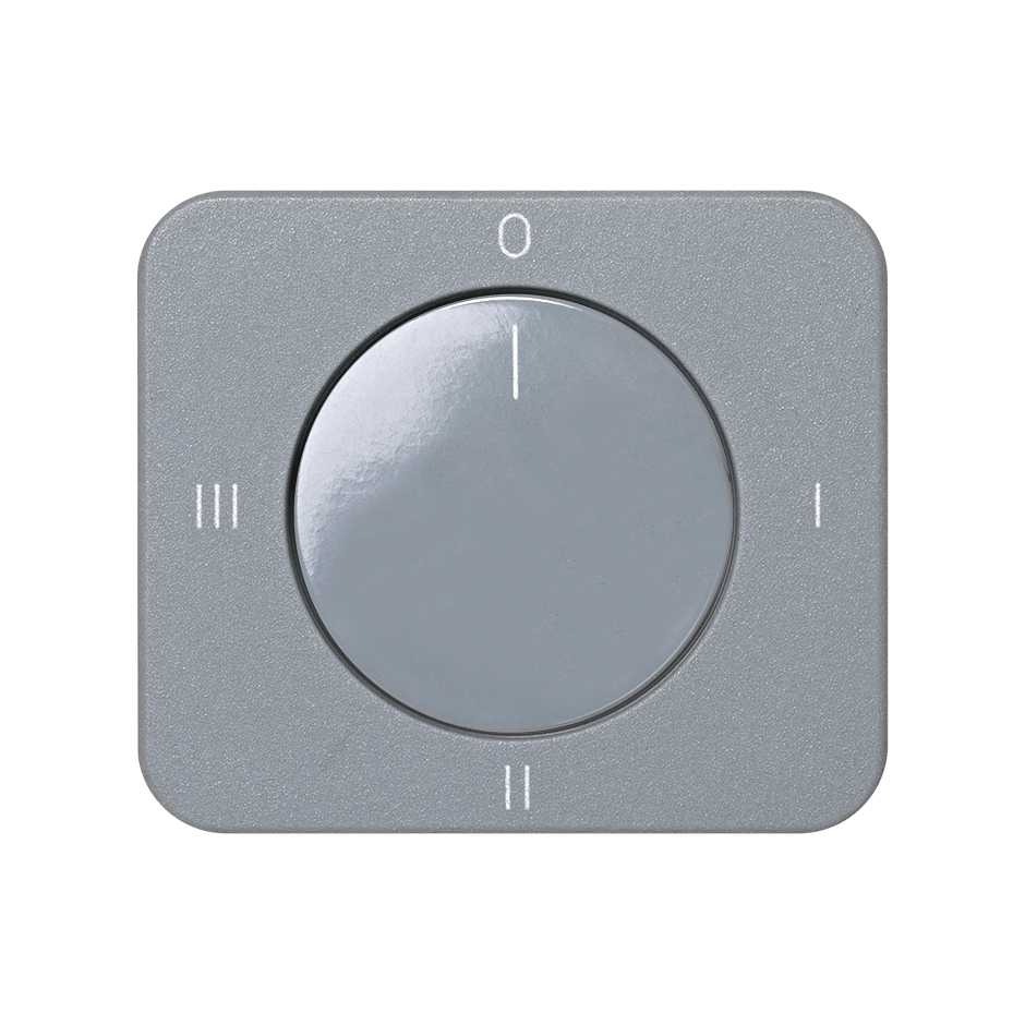 Cover for 2-way rotary switch with 4 positions and 0-I-II-III symbol grey Simon 75