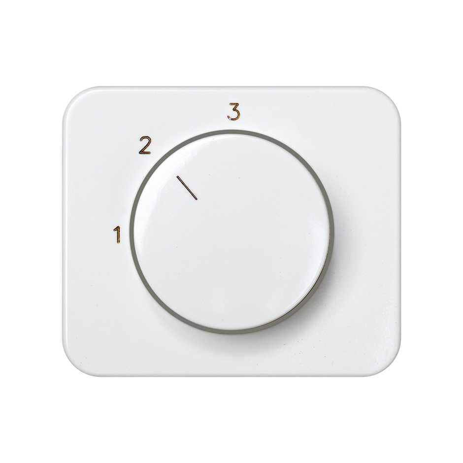 Cover for 2-way rotary switch with 3 positions and 1-2-3 symbol white Simon 75
