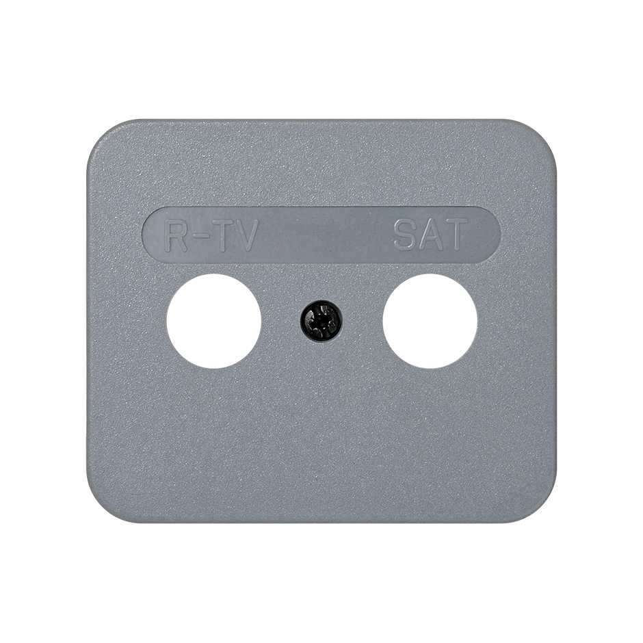 Placa para tomadas indutivas de R-TV+SAT cinza Simon 75