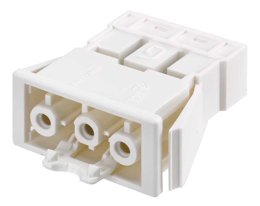 Flush-mounted quick connector "Female" 3-pole with patch cord locking system white Simon Electric Wiring