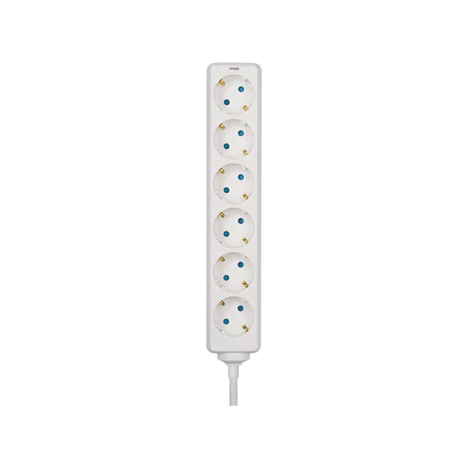 POWER STRIP 6 SCHUKO SOCKETS WITH 2M CABLE WHITE