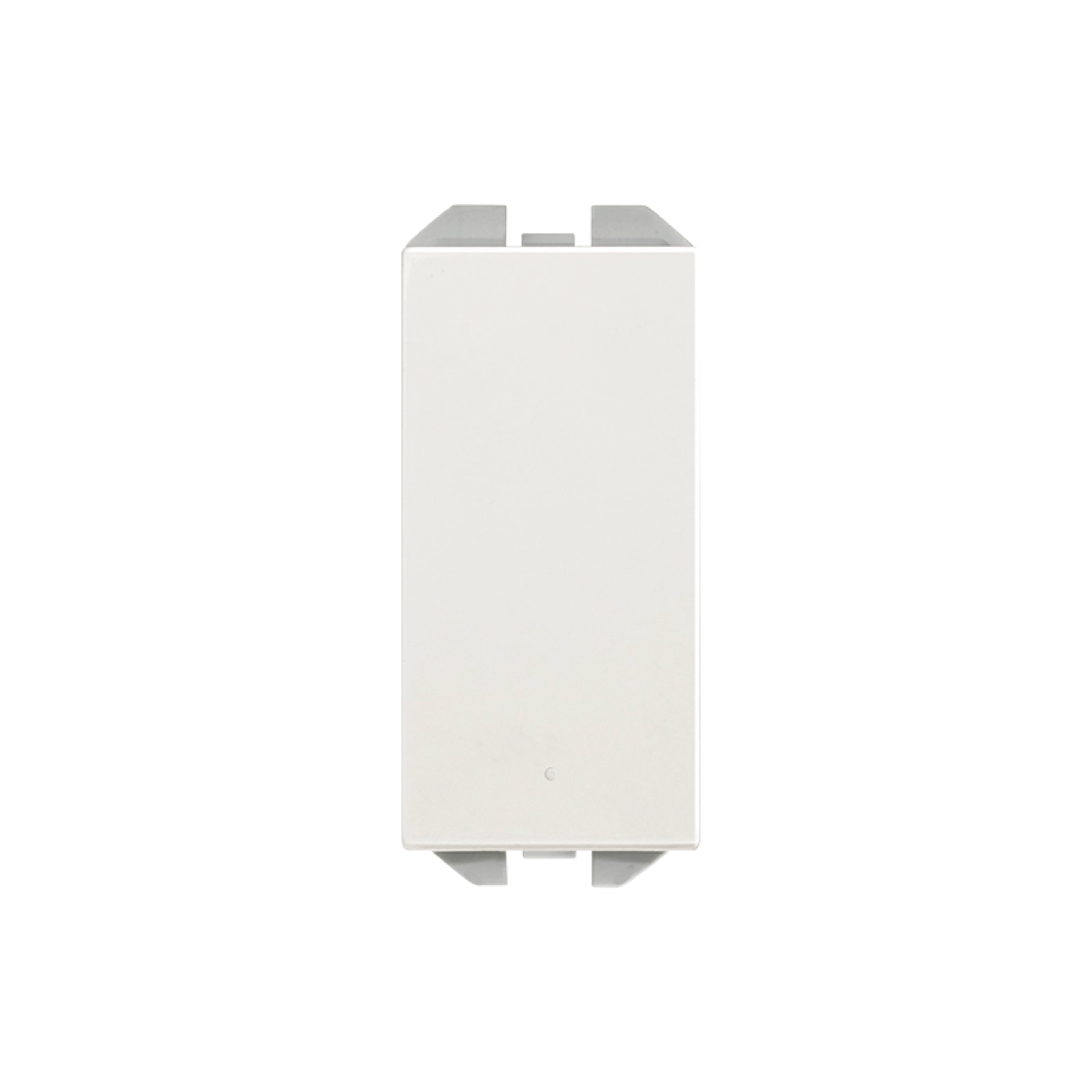 Interruptor unipolar pulsante 16AX 230V~ de tecla estrecha con sistema de embornamiento rápido blanco mate Simon 270