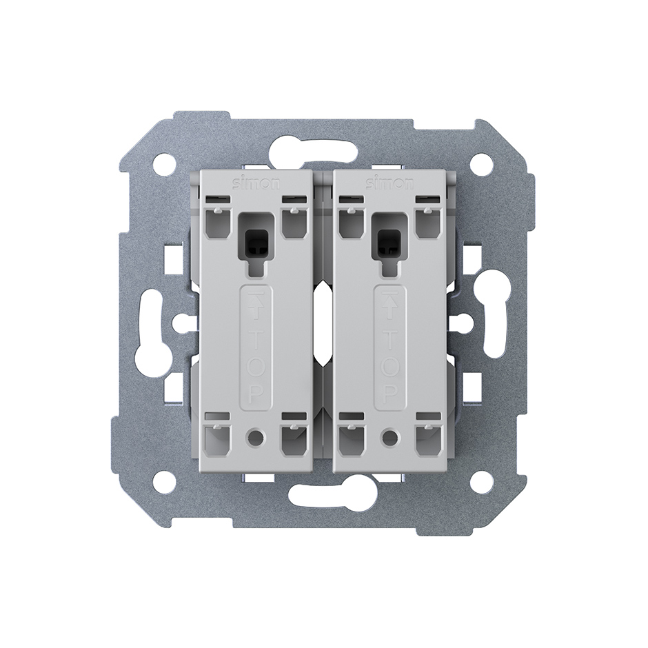 Interruptor duplo de pressão 10AX 250V~ com sistema de conexão de terminais rápido Simon 360