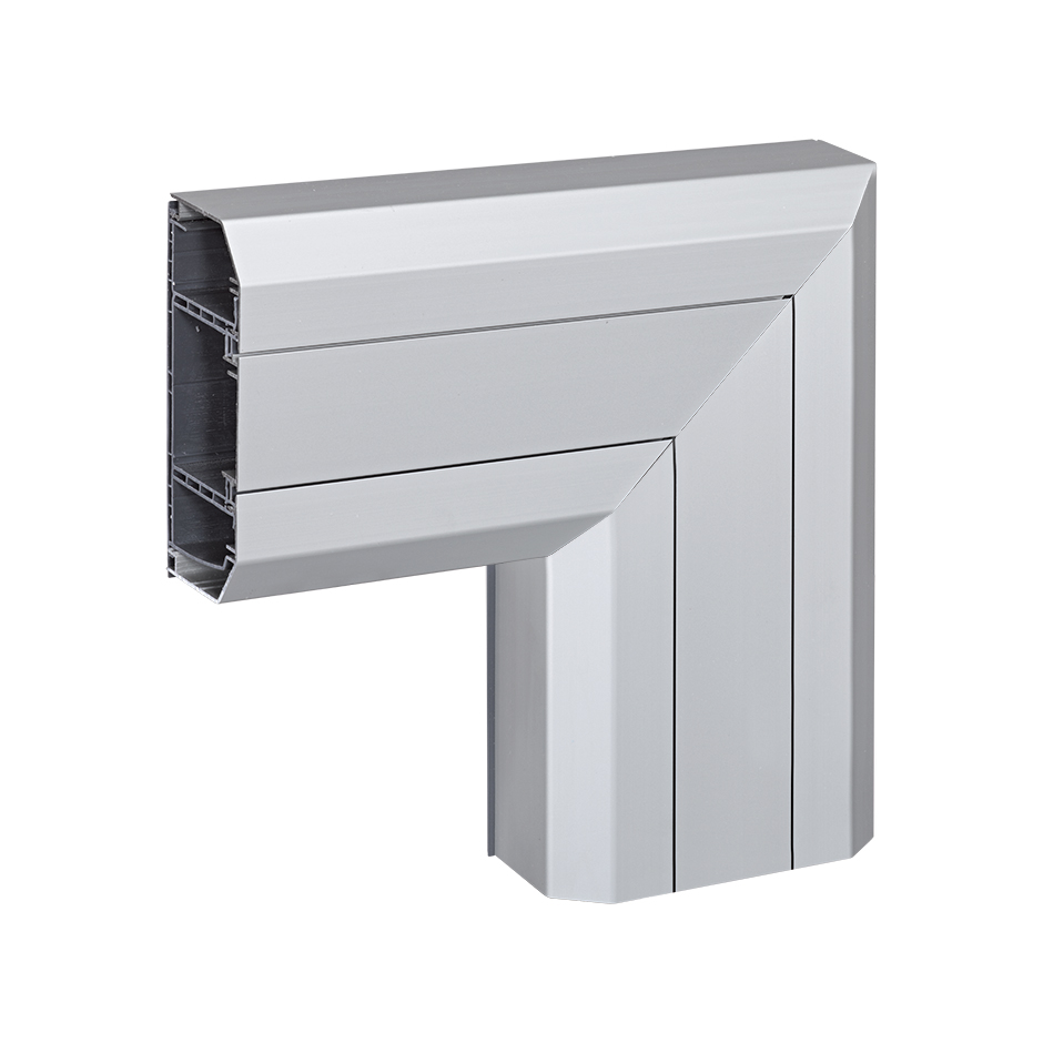 Accesorio ángulo plano descendente para canal Cablomax 130x55mm de aluminio